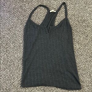Black Ribbed Tank Top